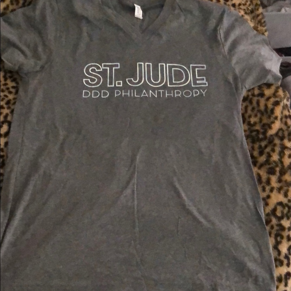 TriDelta Philanthropy St. Jude V-Neck Grey Shirt - Picture 3 of 3